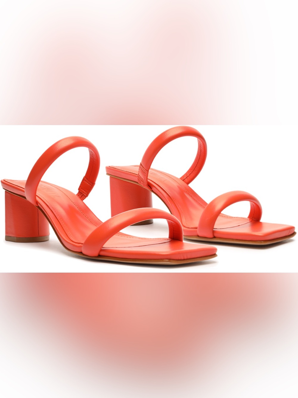SCHUTZ Ully Nappa Leather Double Straps Heeled Sandal NWT